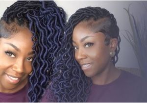 Loc Hairstyles On Youtube How to Crochet Ombre Blue Wavy Faux Locs Tapered Sides