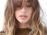 Medium Hairstyles Bangs Oval Face Long Bangs with Waves In Gentle Ombre Hair Cut Pinterest