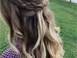 Messy Hairstyles Down Half Up Half Down Hair with Messy Braid and Loose Curls Perfect for