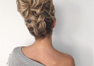 Messy Hairstyles Hair Up Upside Down Chunky Braid Into A Messy Bun