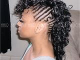 Mohawk Hairstyles for Black Women with Braids Braided Sides Mohawk