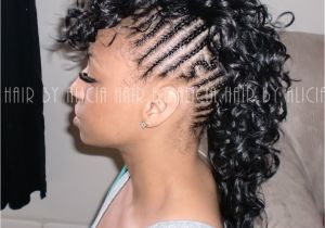 Mohawk Hairstyles for Black Women with Braids Braided Sides Mohawk