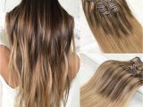 Ombre Hairstyles Blonde to Brown Großhandel Balayage Clip In Haarverlängerungen 4 Dunkelbraun