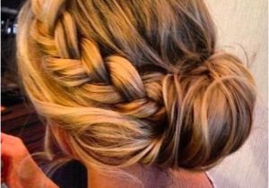 Prom Hairstyles Buns to the Side Braids Braided Side Bun Hairstyle for Women with Thi… Hair
