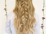 Prom Hairstyles Down and Curly Half Up Half Down Braid Hairstyles Hair Pinterest