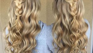 Prom Hairstyles for Long Hair with Braids and Curls Blonde Braid Prom formal Hairstyle Half Up Long Hair Wedding Updo