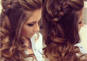 Prom Hairstyles Side Curls with Braid Braided Hairstyles with Curls Prom Long Hairstyle Ideas