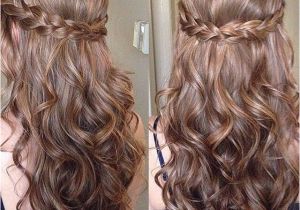 Prom Hairstyles Side Curls with Braid Sweet Sixteen Prom Hair Frisuren Pinterest