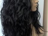 Puffy Curly Hairstyles Jet Black Wavy Curly Frizzy Puffy 3 4 Half Head Long Hair