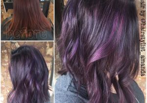 Purple N Black Hairstyles Image Result for Purple Streaks In Dark Brown Hair