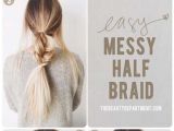 Quick and Easy Hairstyles without Braids Splendid Best 5 Minute Hairstyles – Messy Half Braids and Ponytail