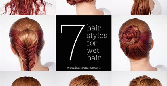 Quick Easy Hairstyles for Wet Hair Quick Hairstyle for Wet Hair Alldaychic