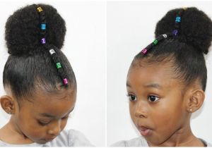 Quick Hairstyles for Little Black Girl Rainbow Bun with Cornrow Kids Hair Care & Styles