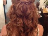 Red Half Up Hairstyles Love Wedding Hairstyle Long Hair Messy Curls Boho Curls Loose