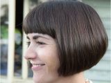 Rounded Bob Haircut Rounded Bob Hairstyle Goes Well Thick Front Fringe
