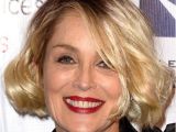 Sharon Stone Bob Haircut Sharon Stone Medium Wavy Casual Bob Hairstyle with Side