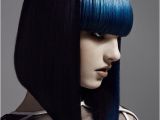 Sharp Bob Haircut Sharp Bob Contrasts with Blunt Electric Blue Fringe Love