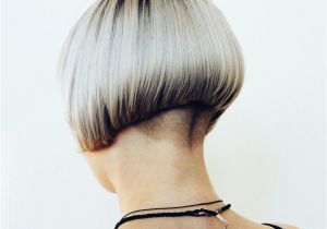 Short Bob Haircut with Shaved Nape Undercut Graduated Bob with Virtually Shaved Nape