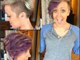 Short Funky Hairstyles for Girls Purple Highlights Side Shave Hair and Make Up Pinterest