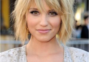 Short Layered Bob Haircut with Bangs Dianna Agron Layered Short Ombre Bob Hairstyle with Bangs