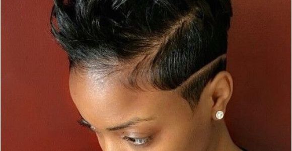 Short Shaved Hairstyles for Black Women Shaved Hairstyle with Two Lines