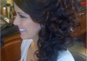 Side Curls Hairstyles Pinterest Side Swept Up Do with Curls Hair Pins and Make Up