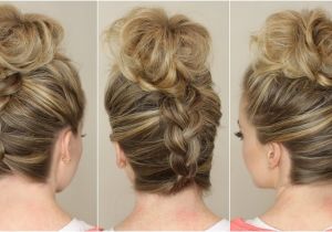 Simple Bun Hairstyles Youtube Upside Down Braid to Bun