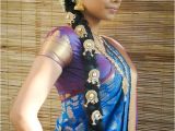 Simple Hairstyles In Tamil Traditional Indian Bride Wearing Bridal Saree and Jewellery