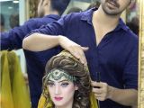 Simple Mehndi Hairstyles Glamorous Mehndi Bridal Makeup by Kashif aslam