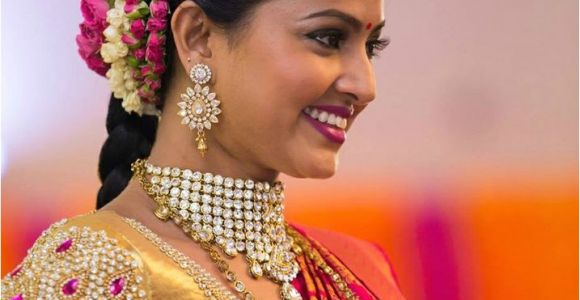 Sneha Wedding Hairstyle Actress Sneha S Hairstyles with Ethnic Wear Indian