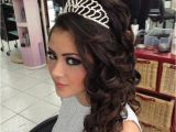 Sweet 16 Hairstyles Half Up Half Down with Tiara Luisa Perez Luisaperez13 On Pinterest