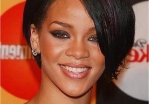 Tapered Chin Length Hairstyles Custom Super Star Rihanna Hairstyles Short Straight 8 Inches Black