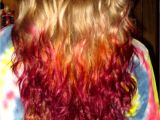 Tie Dye Hairstyles Red Hair Blonde Burgundy orange Tiedye Shiny Color