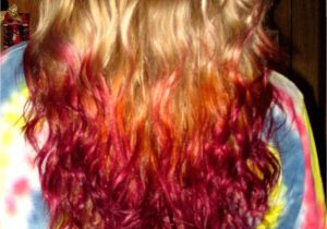 Tie Dye Hairstyles Red Hair Blonde Burgundy orange Tiedye Shiny Color