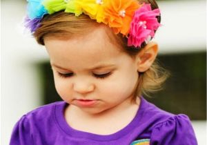 Toddler Flower Girl Hairstyles Rainbow Colorful Baby Kid Headbands Flower Girl Hairband Headwear