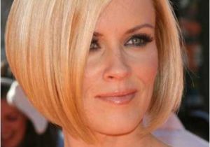 Traditional Bob Haircut Bangs Blunt Short Blonde