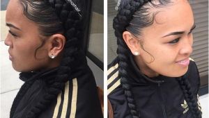 Two Braid Hairstyles with Weave Two Braids Hairstyles