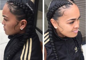 Two Braid Hairstyles with Weave Two Braids Hairstyles