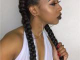 Two French Braids Black Hairstyles Pin by Ainá Almeida On Makeup Black Skin Maquiagem Pele Negra