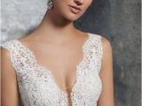 V-neck Wedding Dress Hairstyles Lace Wedding Dress V Neckline Wedding Dress Style 8208 by