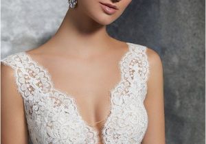 V-neck Wedding Dress Hairstyles Lace Wedding Dress V Neckline Wedding Dress Style 8208 by
