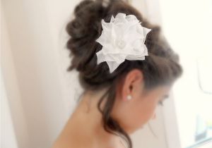 Vintage Flower Girl Hairstyles Brides Hair Flower I Would Like It with orange Flower