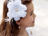 Vintage Flower Girl Hairstyles Wedding Party High Quality Fashion Plume Pearl Kids Lace Headwear