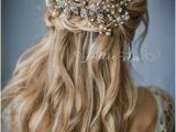 Vintage Wedding Hairstyles Half Up Boho Gold Silver or Rose Gold Flower Leaf Hair Vine Wedding