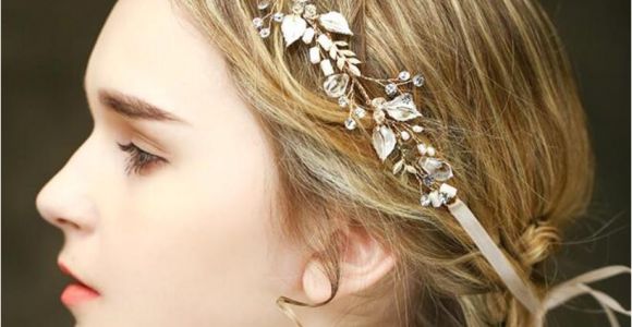 Wedding Hairstyles and Prices Vintage Wedding Bridal Crystal Headband Ribbon Rhinestone Crown