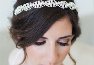 Wedding Hairstyles Art Deco Pearl Bridal Headband Bridal Crystal Headband Pearl Wedding