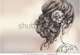 Wedding Hairstyles Drawing Stock Vector Vector Drawing Of A Beautiful Girl Bridal Hairstyle