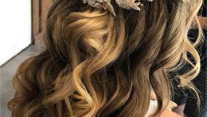 Wedding Hairstyles Etsy Half Up Half Down Bridal Hair Style with Hair Accessory From