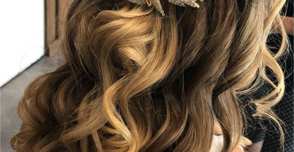 Wedding Hairstyles Etsy Half Up Half Down Bridal Hair Style with Hair Accessory From