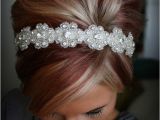 Wedding Hairstyles Etsy Lilly Floral Rhinestone Headband Wedding Headpiece Ribbon